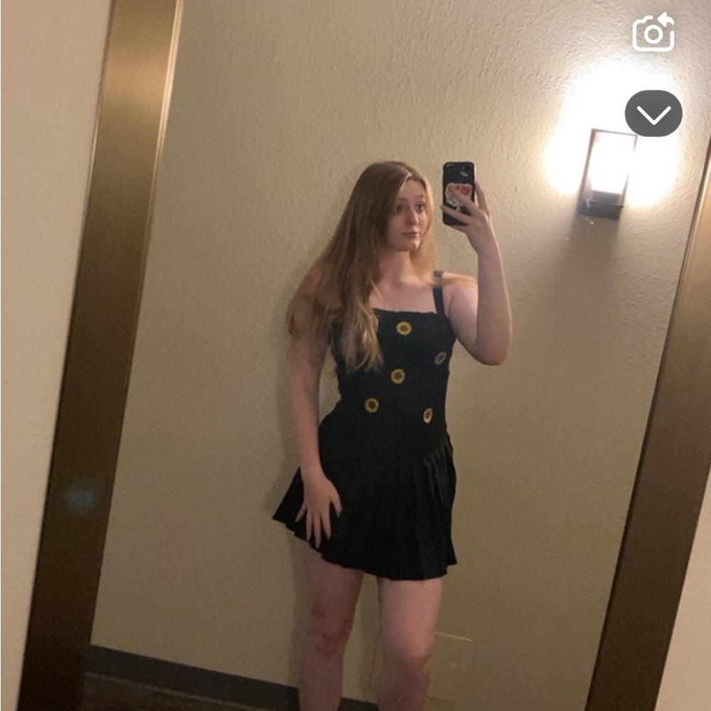 Black Sunflower Tube Top
